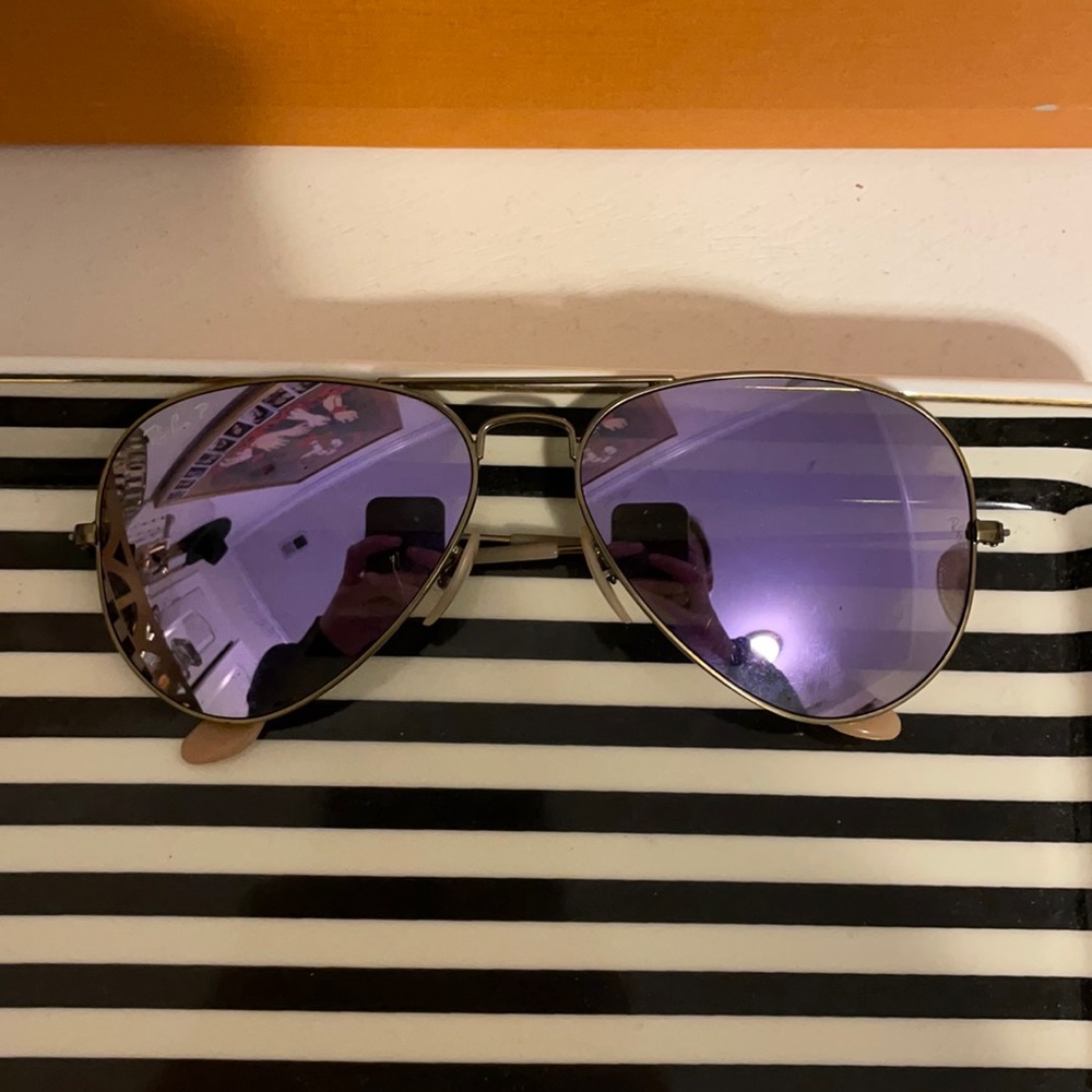 Ray Ban Polarized Purple Aviators
